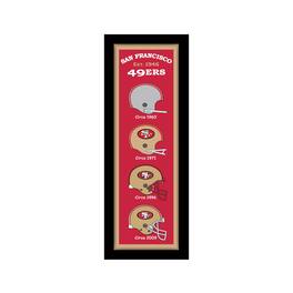 Sporticulture - San Francisco 49ers 12" x 36" Helmet Heritage Framed Banner - Red