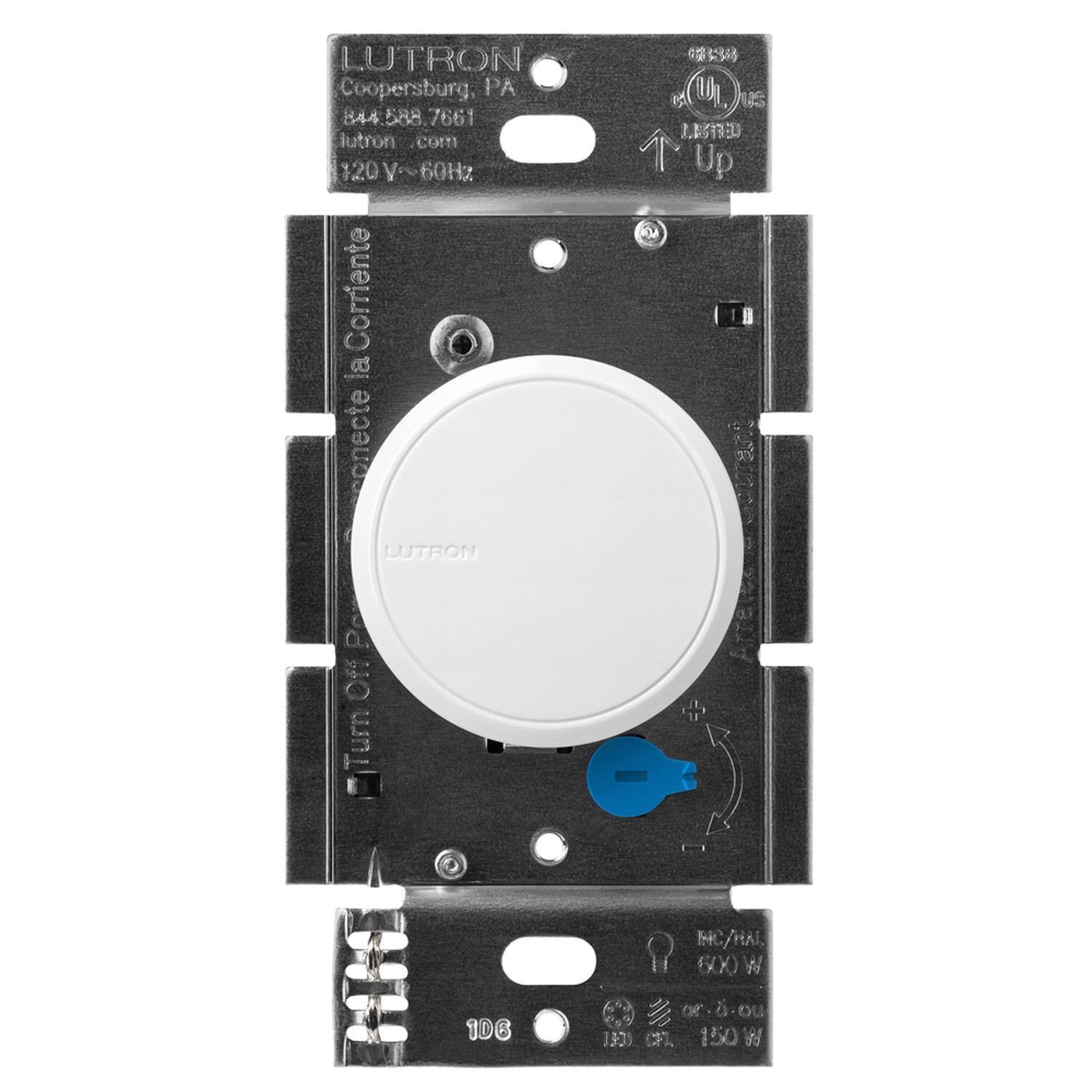 LUTRON  
Coopersburg, PA  
844.588.7661  
lutron.com  
120V ~ 60Hz  
Conecte la corriente  
UL us LEFFE1  
Up  
3 Off  
urn  
106 NC/HAI  
600 W  
193) CFL  
150 W