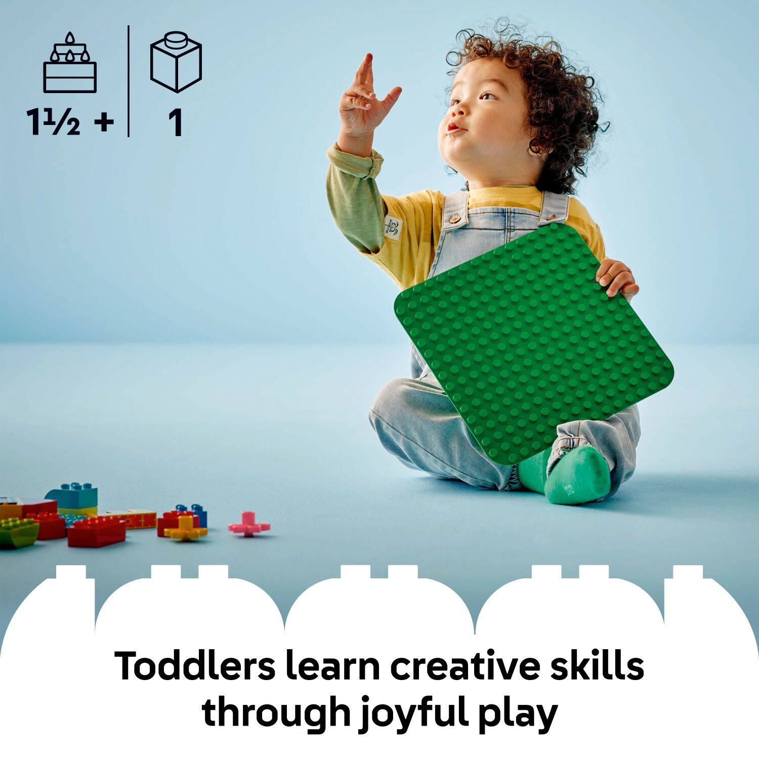 Toddlers learn creative skills through joyful play.