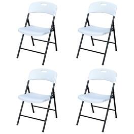 Peakform - Plastic Folding Chair, Indoor Outdoor Seating, 4 Pack - White