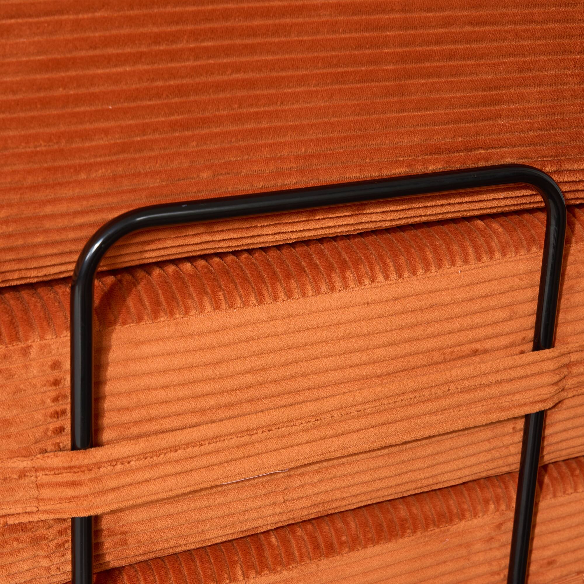 Alt View 8. GOODSILO - Convertible Sleeper Sofa in Cylindroy Fabric | Features a Cylindrical Pillow & Space-Saving Foldable Design - Orange.