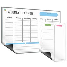 Garnen - Fridge Calendar Magnet Weekly and Daily To-Do List Planner Set, Magnetic Calendar for Refrigerator Dry Erase Calendar - White
