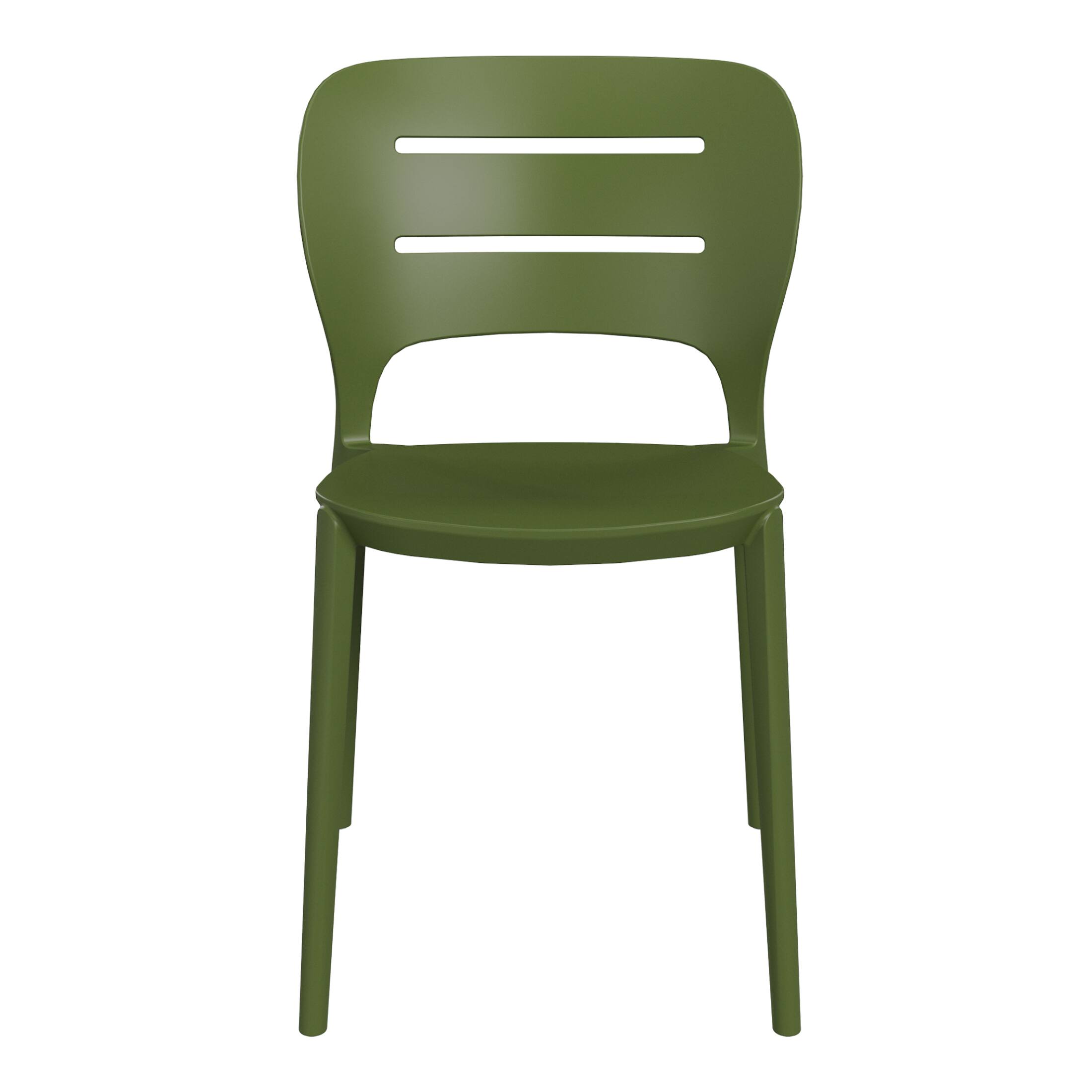 Back. WestinTrends - WestinTrends Playa Outdoor Modern Stackable Plastic Patio Dining Side Chairs (Set of 2) - Olive Green.