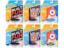 "Classic Gold Collection" 2025 Release 2 Set of 6 Cars 1/64 Diecast Model Cars by Johnny Lightning - Multicolor