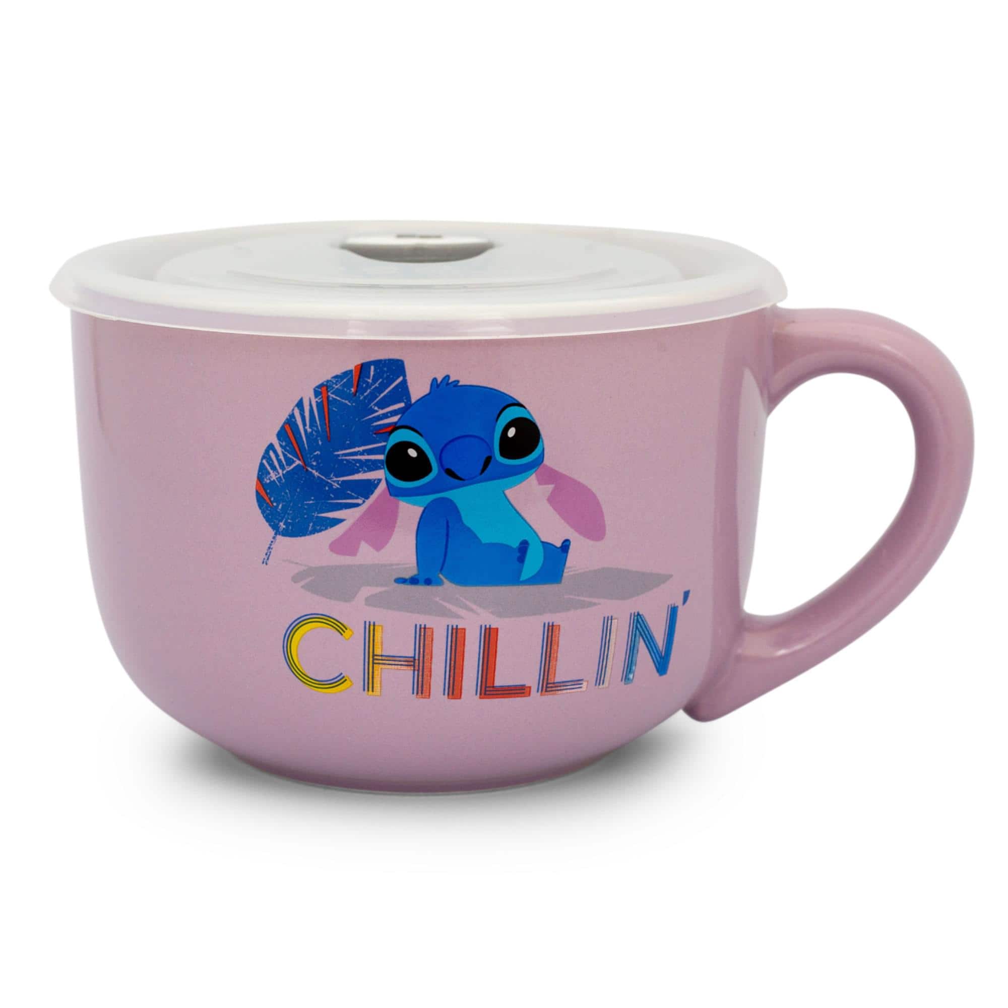 "Silver Buffalo - Disney Lilo & Stitch ""Chillin"" Ceramic Soup Mug With Vented Lid | Holds 24 Ounces - Blue" price history on PriceWatchPro