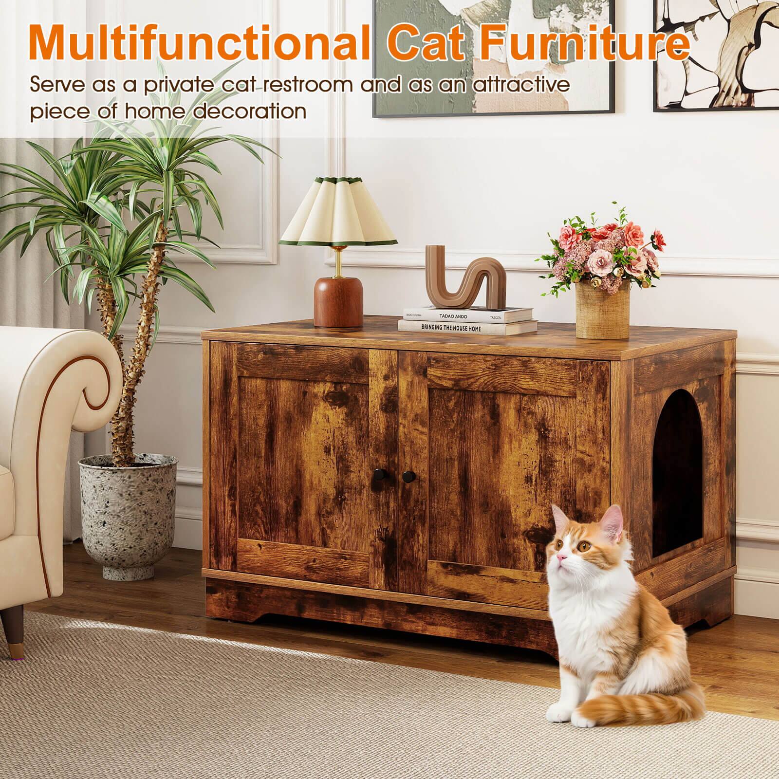 Multifunctional Cat Furniture  
Serve as a private cat restroom and as an attractive piece of home decoration