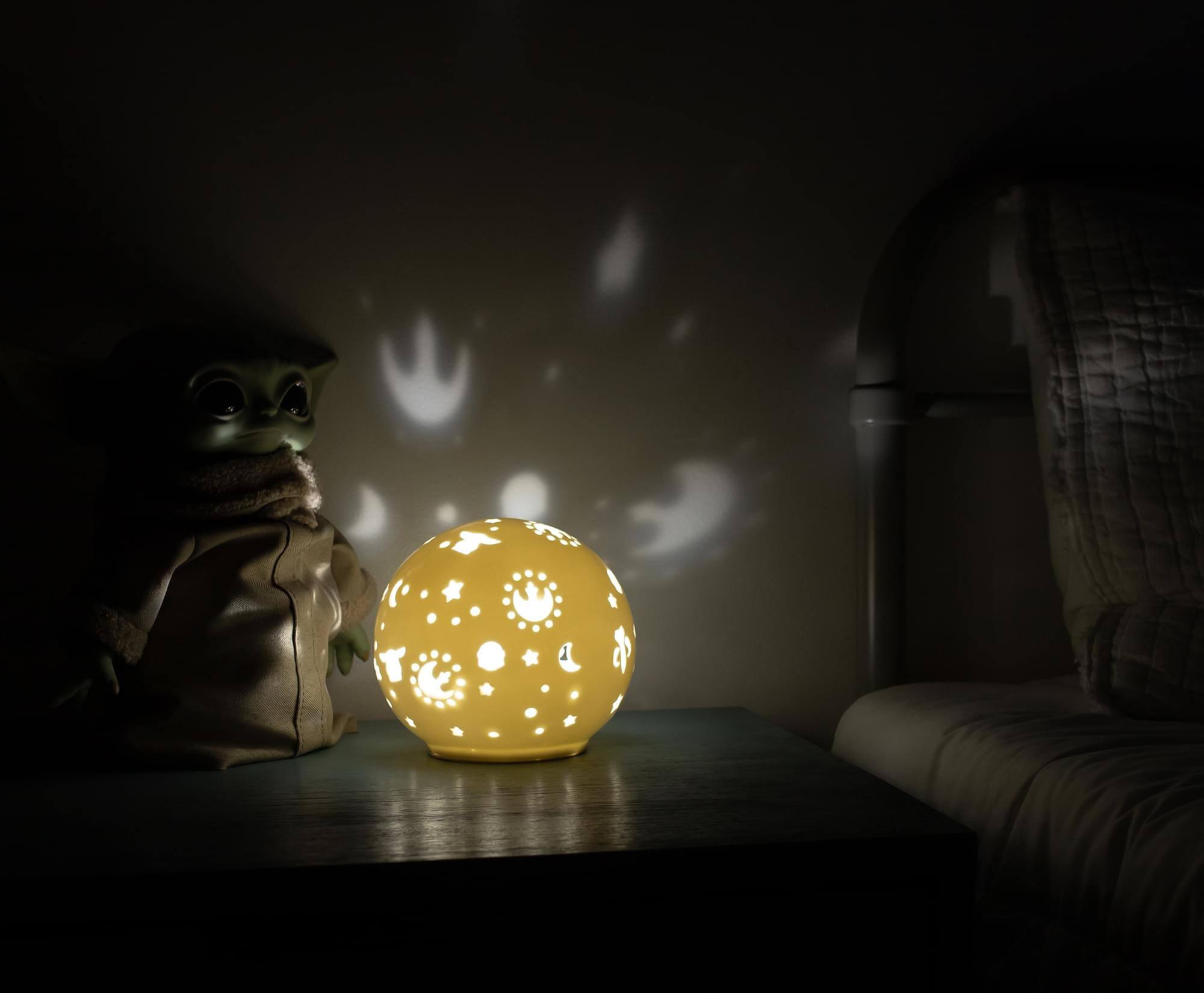 Alt View 4. Ukonic - Star Wars: The Mandalorian Grogu Ceramic LED Mood Light | 6 Inches Tall - Green.