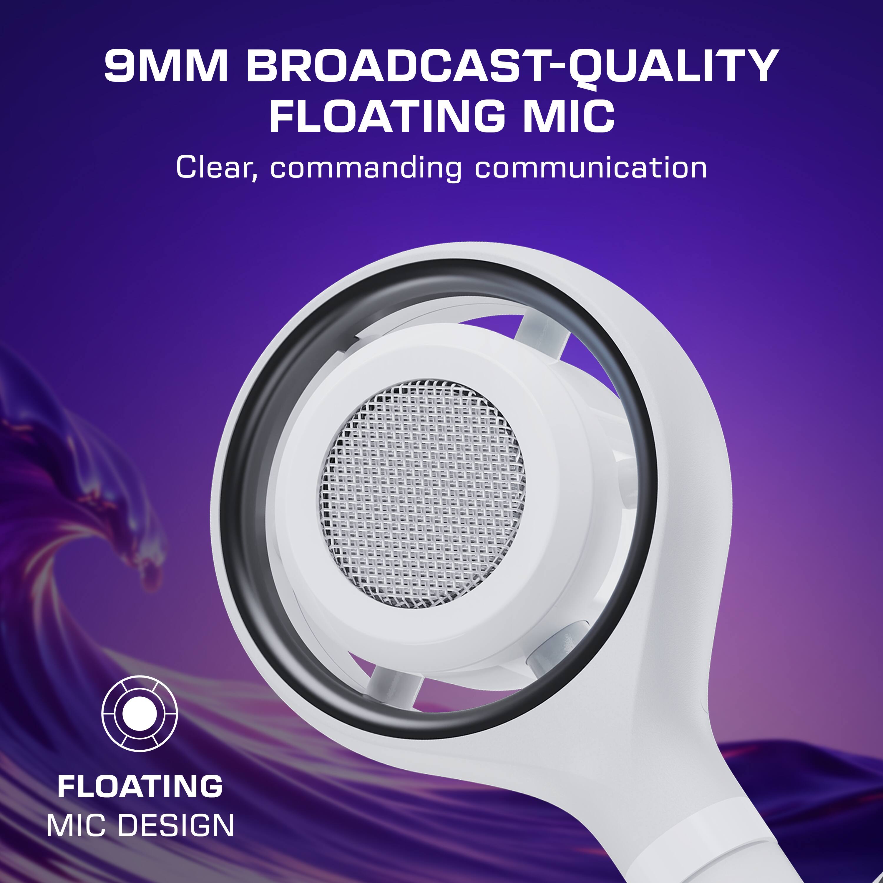 9MM BROADCAST-QUALITY FLOATING MIC  
Clear, commanding communication  

FLOATING MIC DESIGN