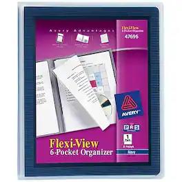 Avery - Flexi-View 6-Pocket Presentation Folder, (47696) - Navy Blue