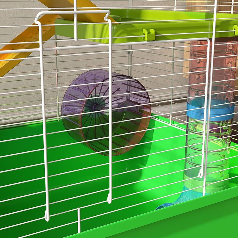 Alt View 4. Pawhut - Extra Large 23" Hamster Cage with Tubes, Portable Carry Handles, 5-Tier Design, Exercise Wheel, Water Bottle.