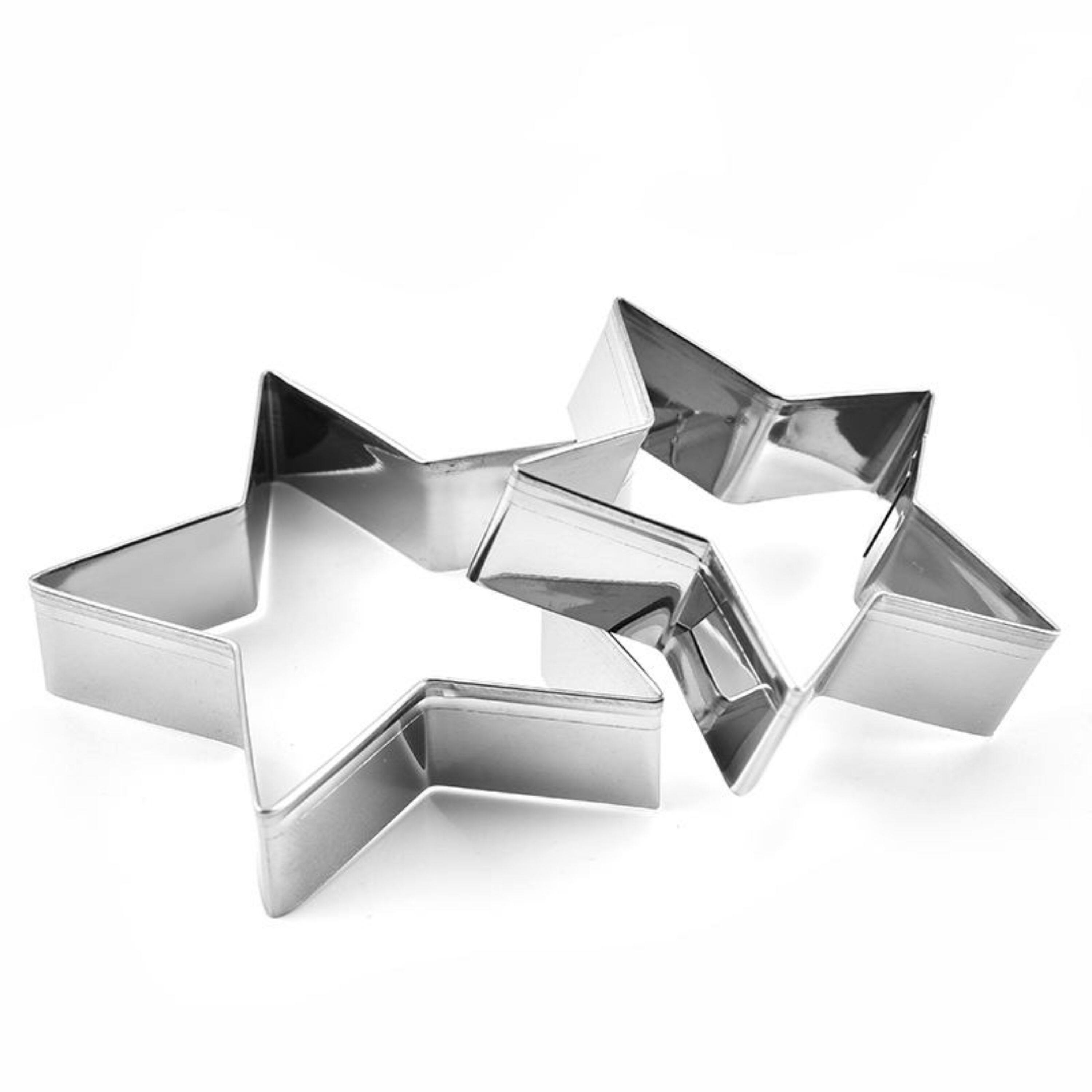 Back. Kitcheniva - 5-Piece Stainless Steel Star Shaped Cookie Cutter.