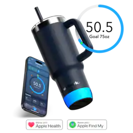 Hidrate - 30 oz HidrateSpark PRO 2 Smart Tumbler - Health & Wellness Tracker - Apple Health - Smart Ring & Watch Compatible - Navy