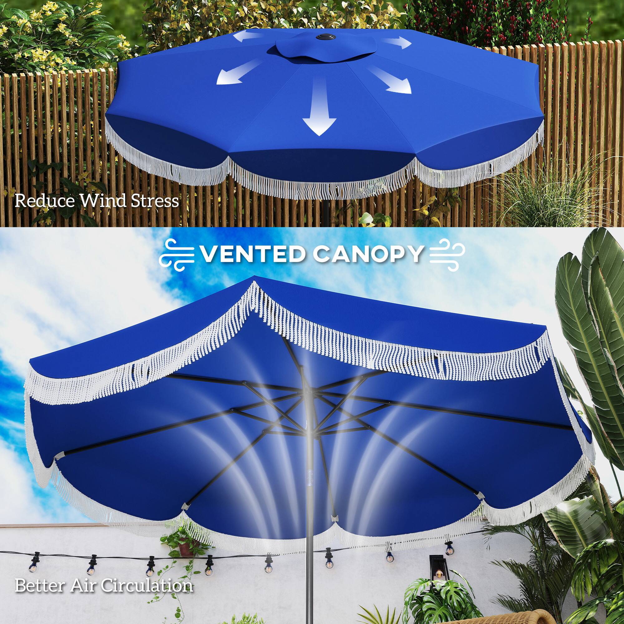 Reduce Wind Stress, Better Air Circulation, VENTED CANOPY