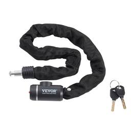VEVOR - Bike Chain Lock, 2.79 Ft Combination Bicycle Chain Lock with 2 Keys, Heavy Duty Anti-Theft High Security Bike Locks - Black
