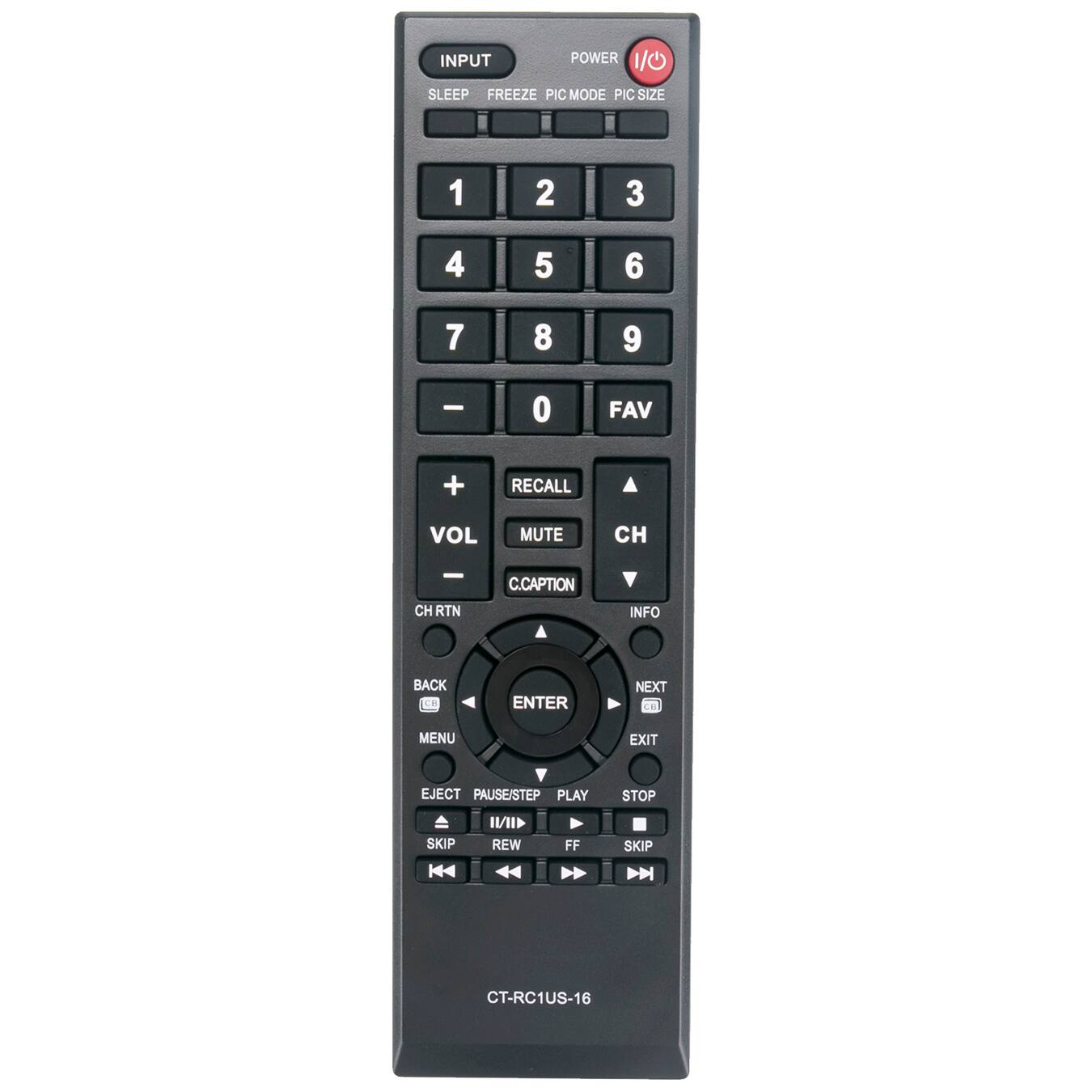 VINABTY - Replaced Remote Control CT-RC1US-16 Fits for Toshiba 49L310U 49L420U 50L420U 55L310U 65L350L - Black