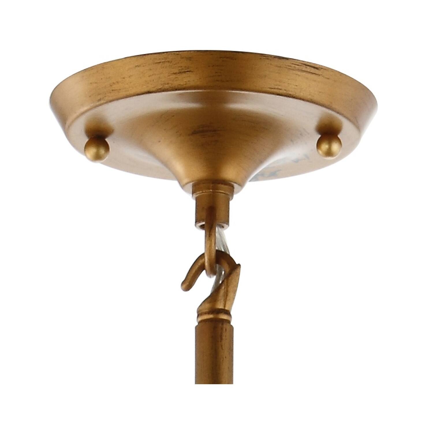 Alt View 4. Jonathan Y - Violetta 3-Light 19" Metal LED Pendant, Gold/White - Gold.