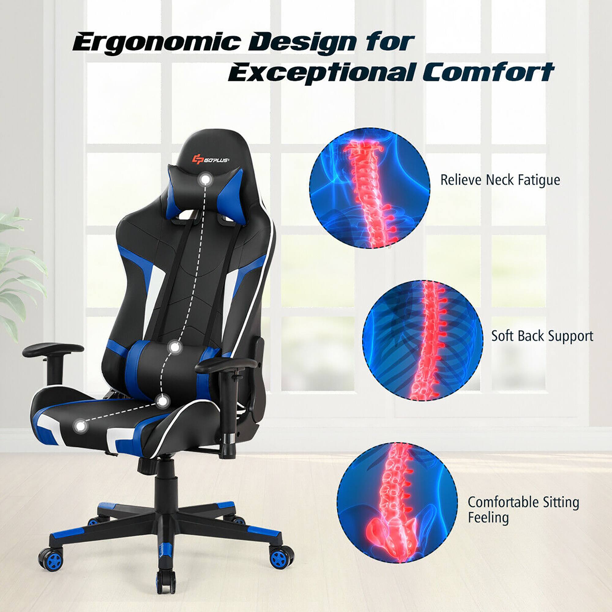 Ergonomic Design for Exceptional Comfort: Relieve Neck Fatigue, Soft Back Support, Comfortable Sitting Feeling.