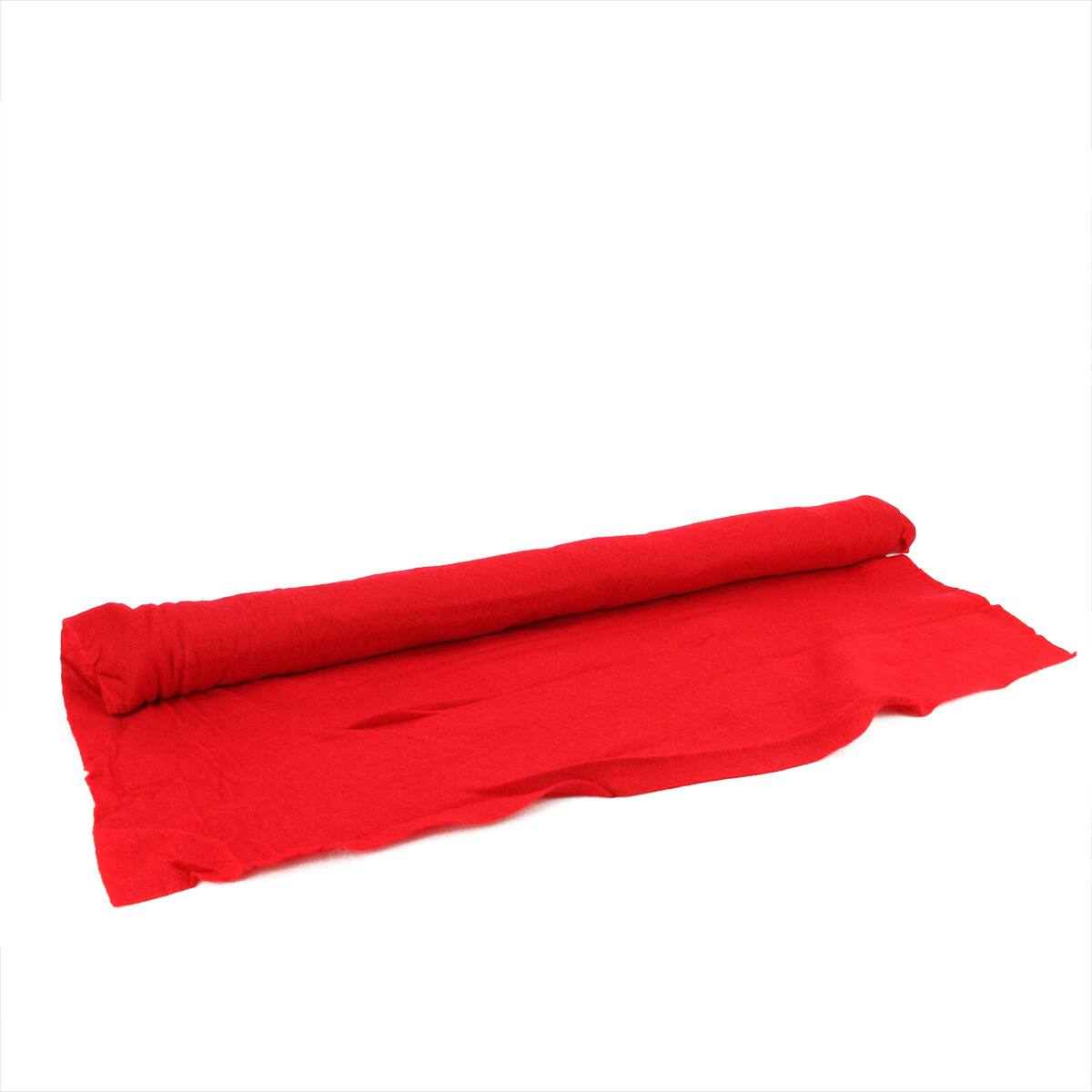Front. LB International - 96" x 36" Red Artificial Powder Snow Christmas Drape Cover - Red.