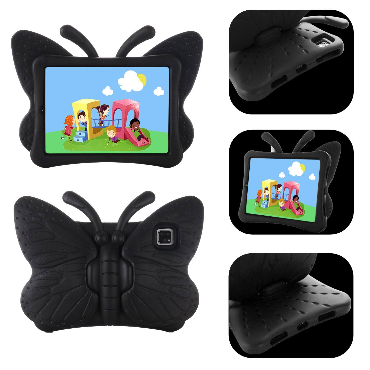 Alt View 2. Dteck - For Apple iPad mini (A17 Pro) 2024/mini 6th Kid Case Butterfly Kickstand Light EVA Full Body Protective Cover - Black.