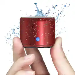 PRIMEPLUS - Mini Bluetooth Speaker – Portable Wireless Speaker, 8 Hour Battery Life, Carrying Case & Metal Hook Included - Red