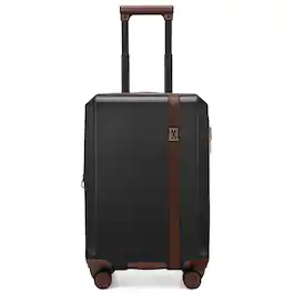 Elle - Luxe Journey Expandable Retro Spinner Carry-on Suitcase - Black