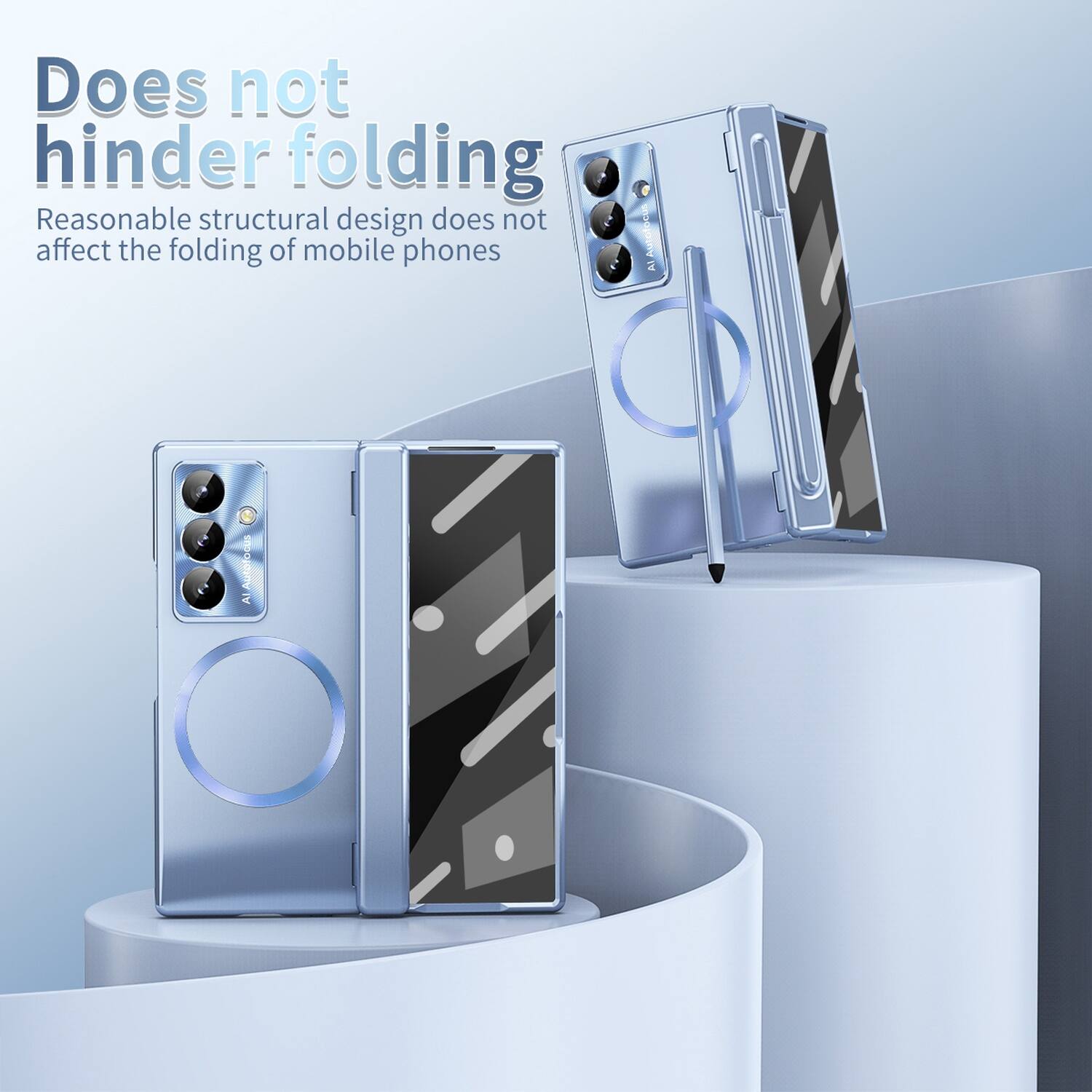 Does not hinder folding  
Reasonable structural design does not affect the folding of mobile phones