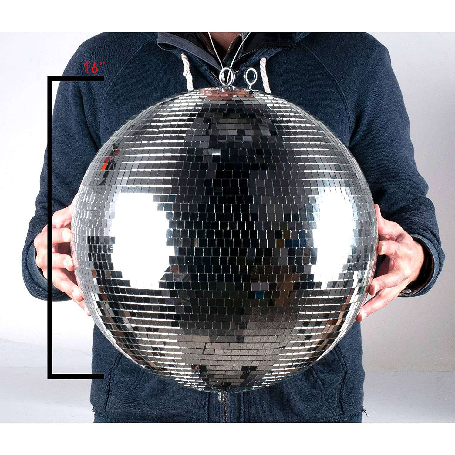 Alt View 1. Eliminator Lighting - Eliminator Lighting EM16 Hanging Mirror Disco Ball for Parties, 16 Inch Diameter - Black.