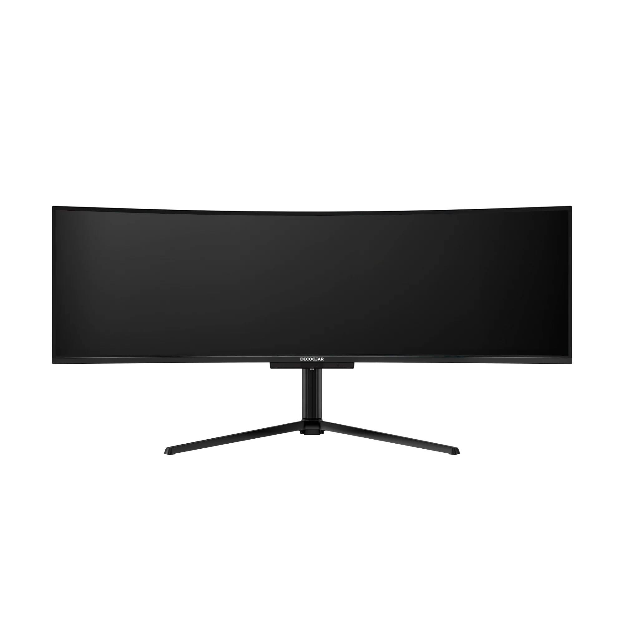 Angle. Deco Gear - Deco Gear 49" Super UltraWide QD-OLED DQHD Monitor 5120x1440 144Hz USB-C 90W KVM HDMI DP Adaptive-Sync Adjustable - Black.