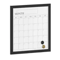 Martha Stewart - Everette Dry Erase Magnetic Monthly Calendar- 18" x 18" - Black Woodgrain - Front_Zoom
