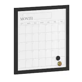 Martha Stewart - Everette Dry Erase Magnetic Monthly Calendar - Black Woodgrain