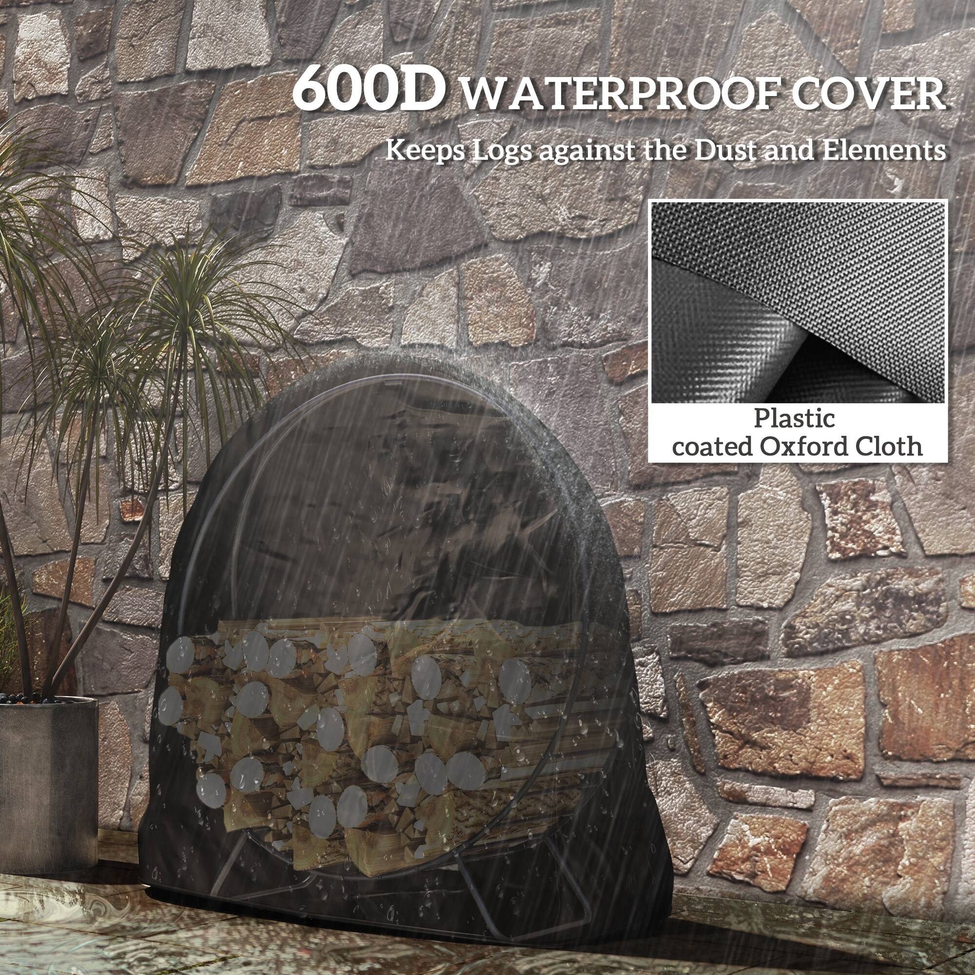 600D Waterproof Cover
Keeps Logs Against the Dust and Elements
Plastic Coated Oxford Cloth