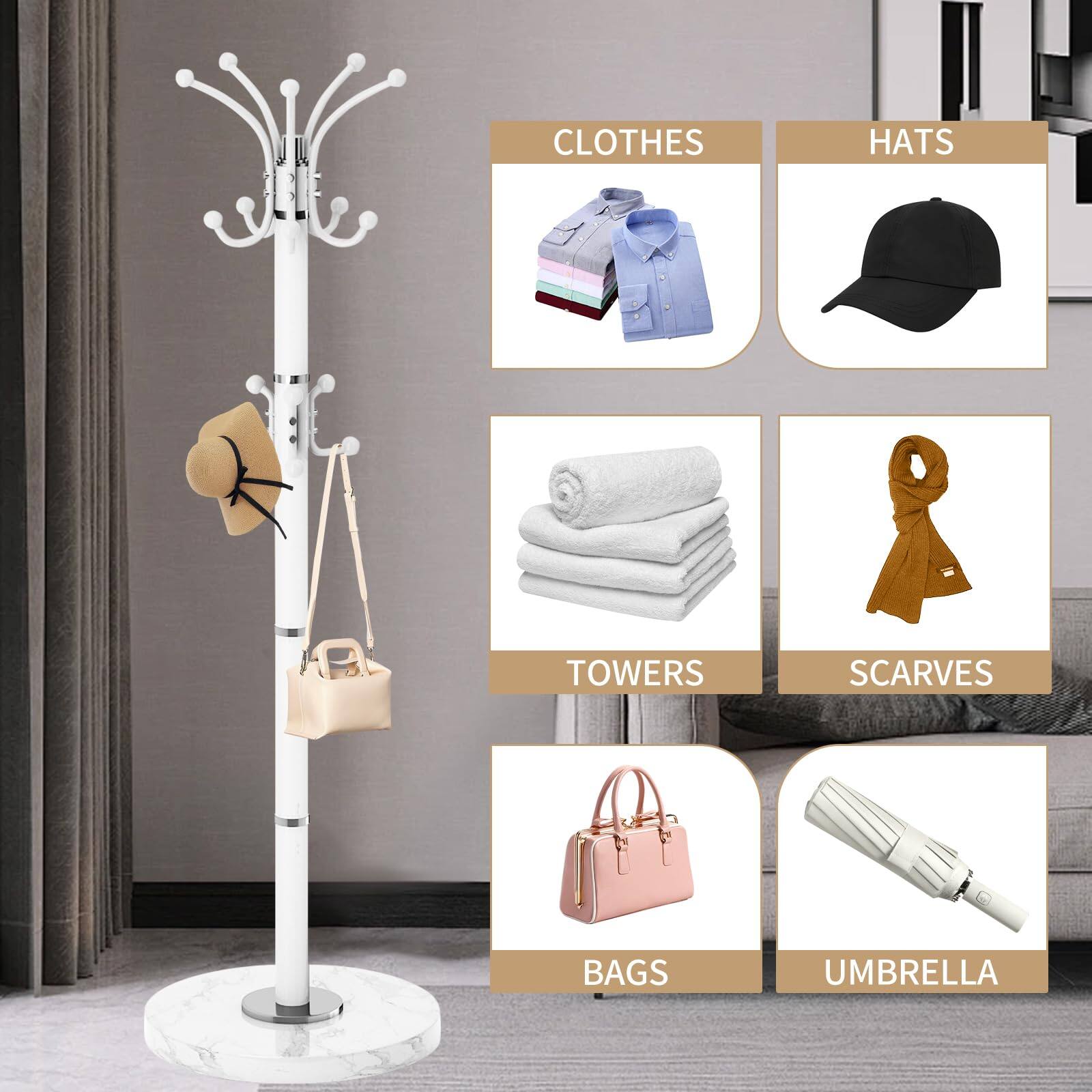 CLOTHES  
HATS  
TOWERS  
SCARVES  
BAGS  
UMBRELLA