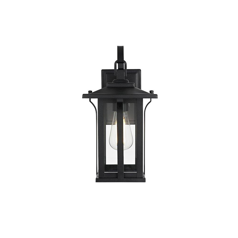 Back. Elegant Lighting - Thayer 7 inch Outdoor Pendant in Black - Black.