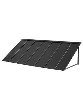 VEVOR - Fixed Metal Awning 80 x 36 in, Window Awning Door Canopy, Stable Triangle Steel Frame Exterior Awnings Rain - Black