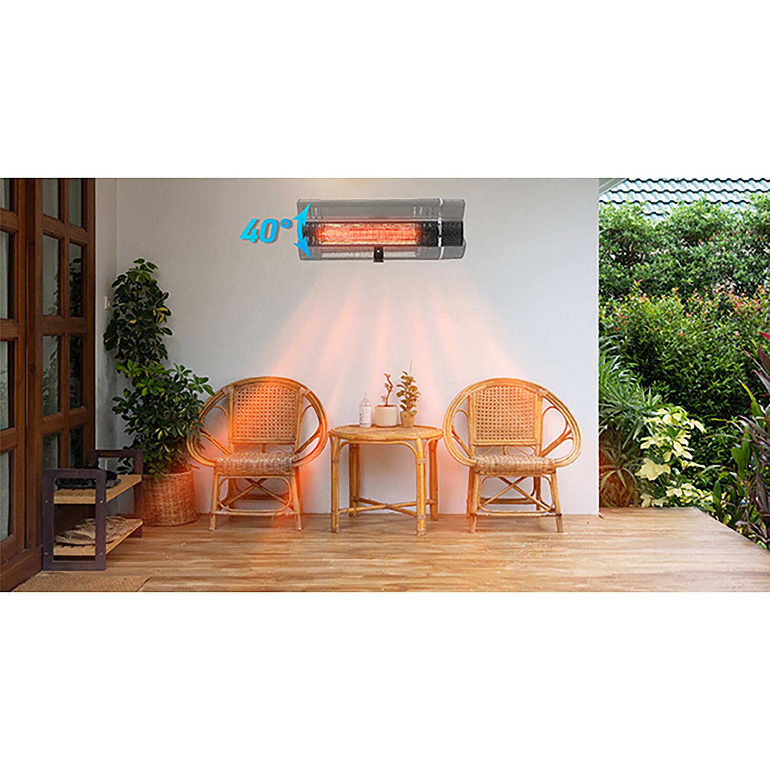 Alt View 8. Black+Decker - Black+Decker Wall Mounted Patio Heater - Black.