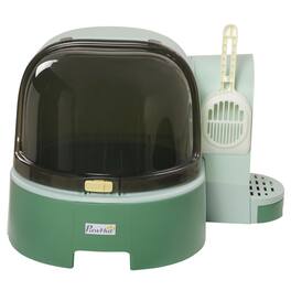 Pawhut - Cat Litter Box with Lid, Covered Litter Box, Easy to Clean & Open Including Openable Front Cover, Litter Scoop - Green