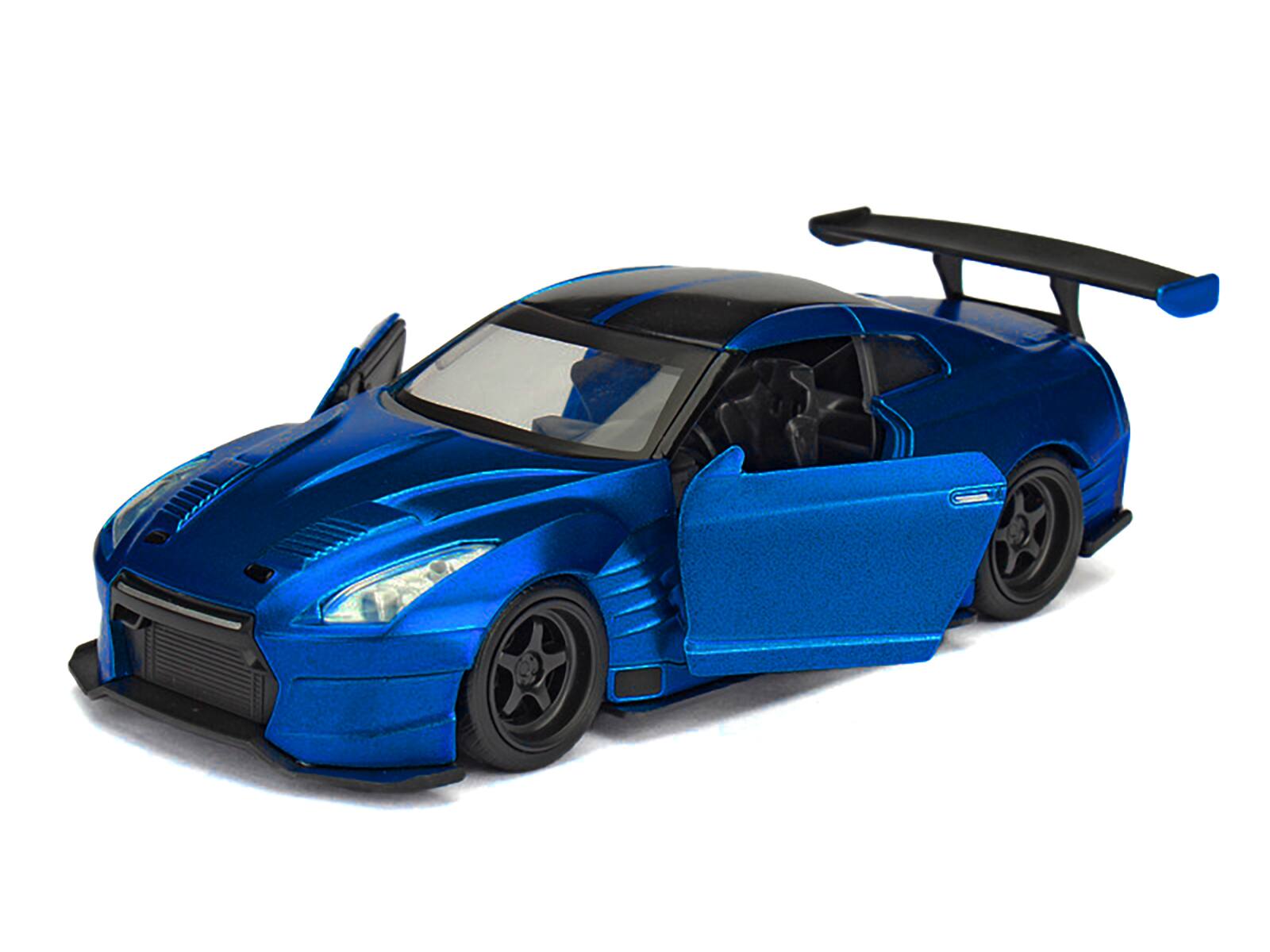 Angle. Jada - Brian's 2009 Nissan GTR R35 Blue Ben Sopra "Fast & Furious" Movie 1/32 Diecast Model Car  by Jada - Blue.