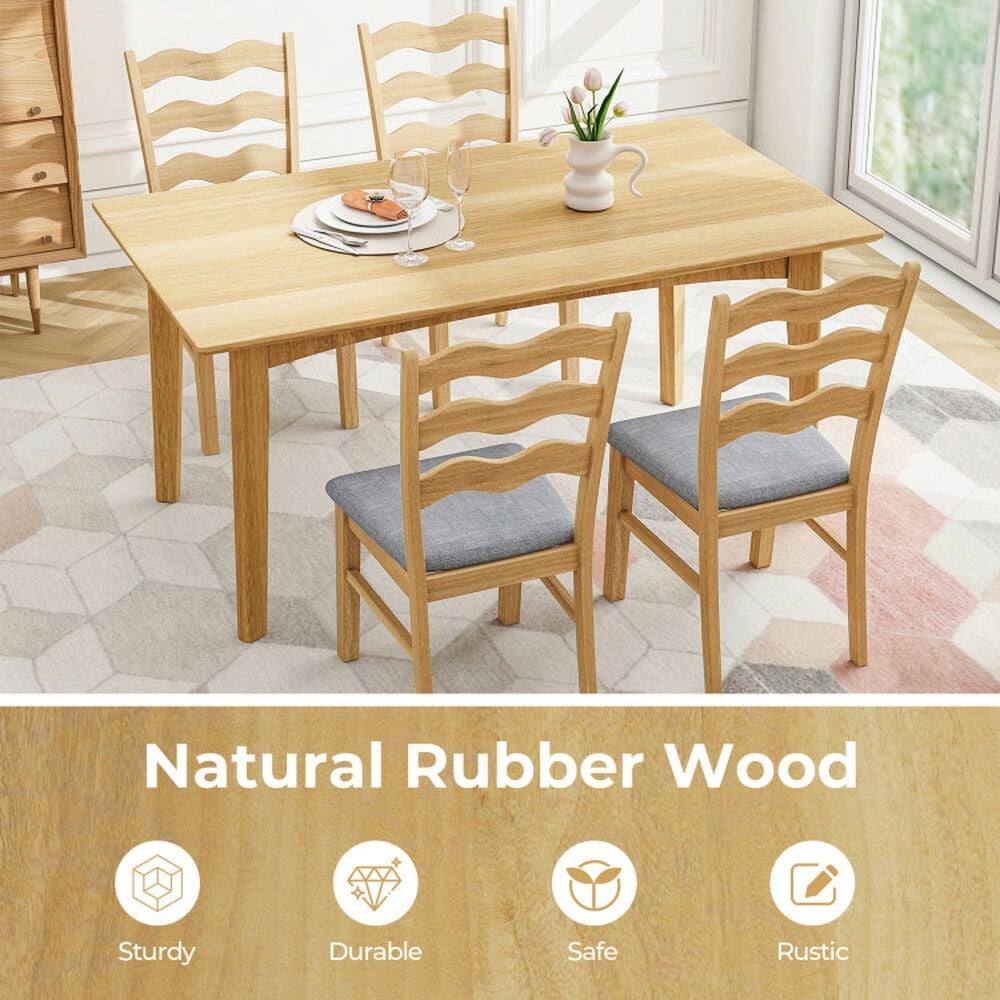 Natural Rubber Wood

Sturdy  
Durable  
Safe  
Rustic