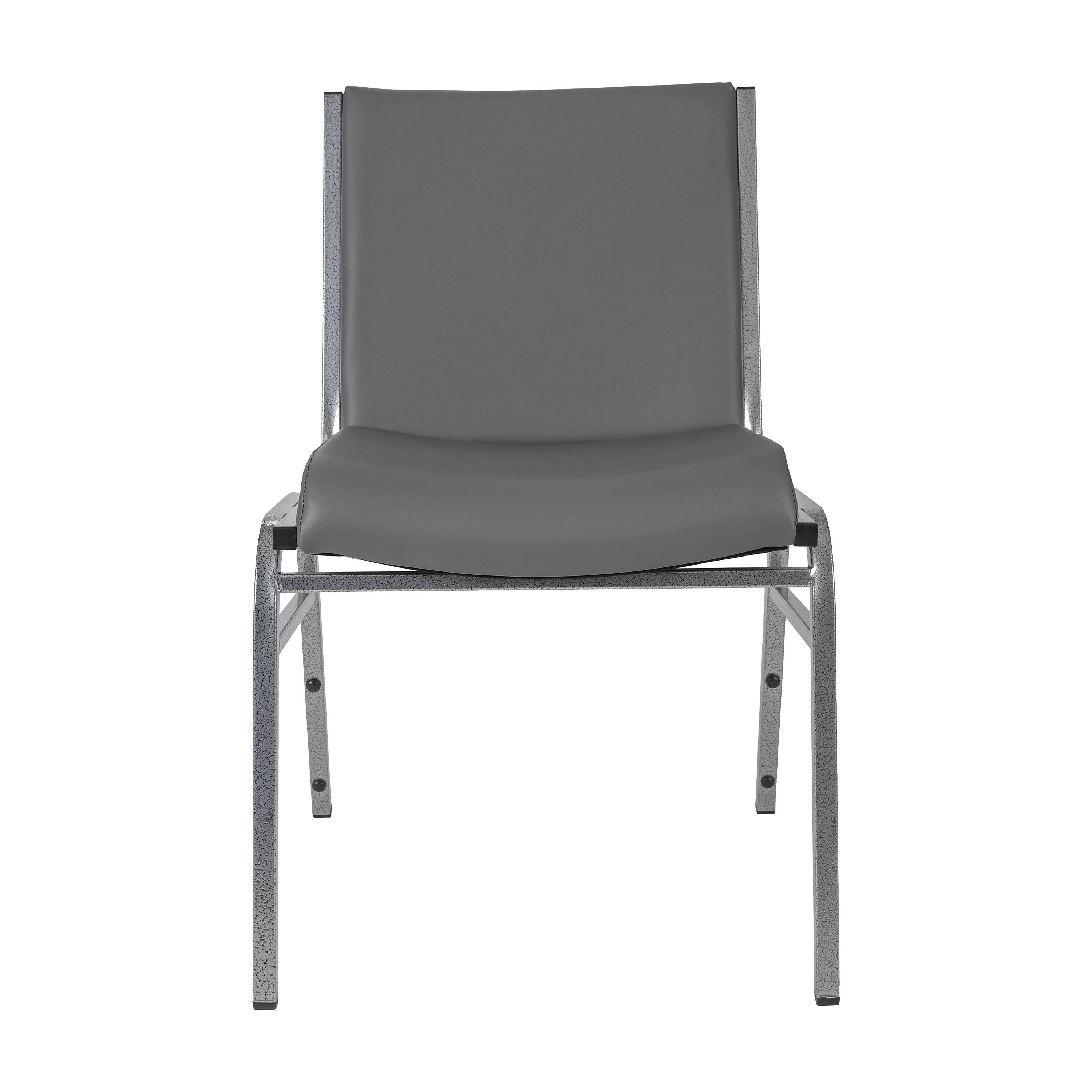 Angle. Flash Furniture - HERCULES Heavy Duty Gray Vinyl Stack Chair - Gray.