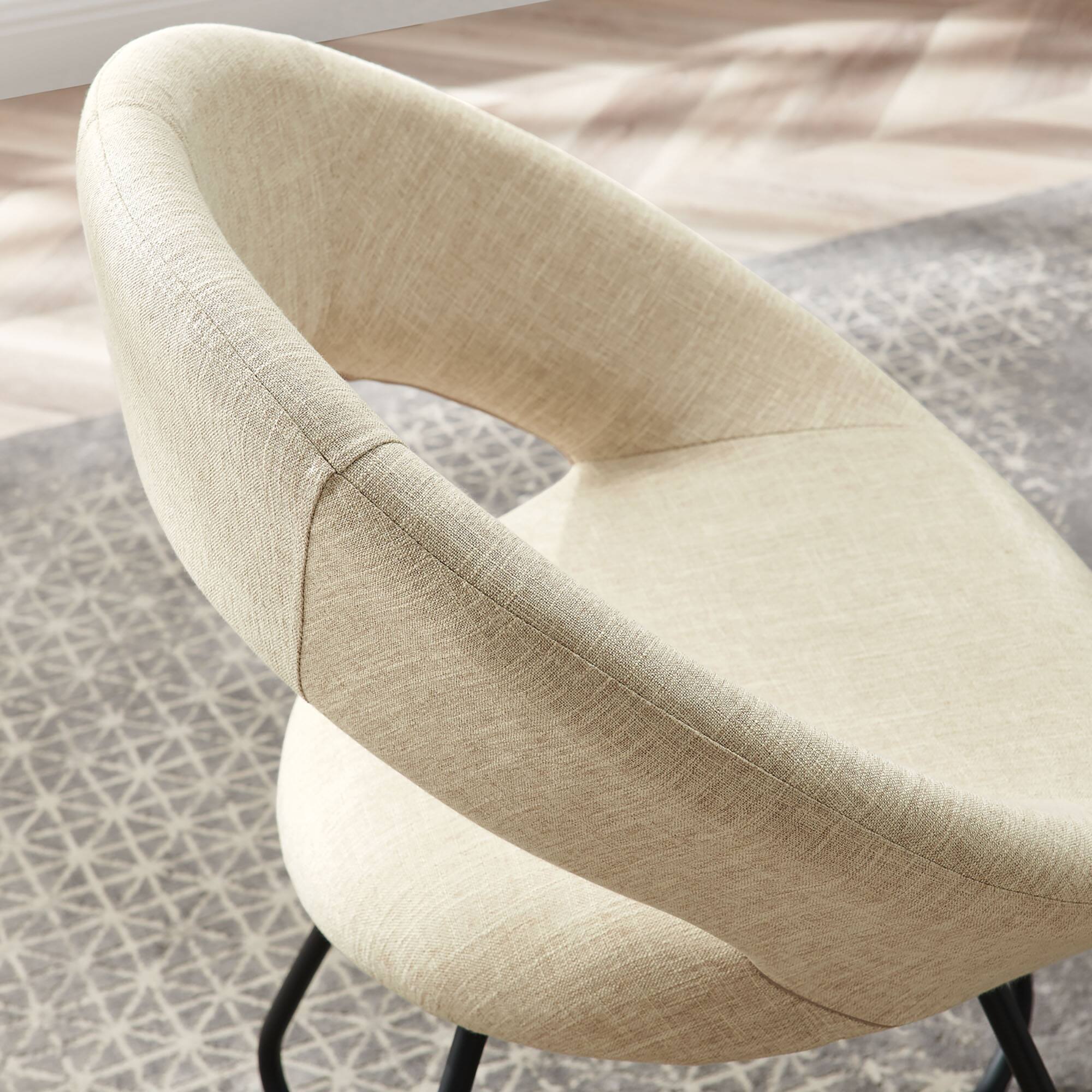 Back. Modway - Nouvelle Upholstered Fabric Dining Chair Set of 2 by Modway - Black Beige.