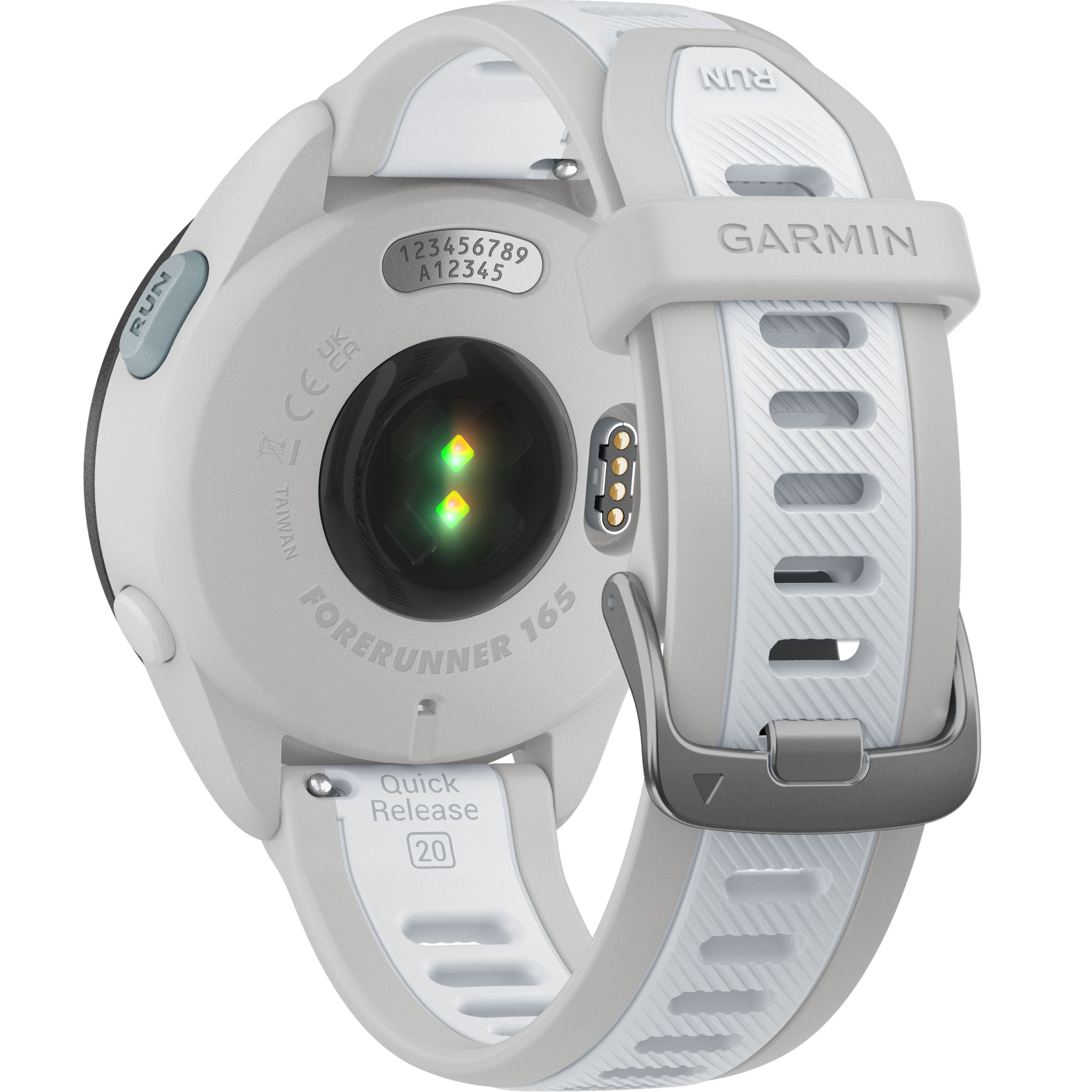 The text on the image reads: "GARMIN FORERUNNER 165 Quick Release 20."