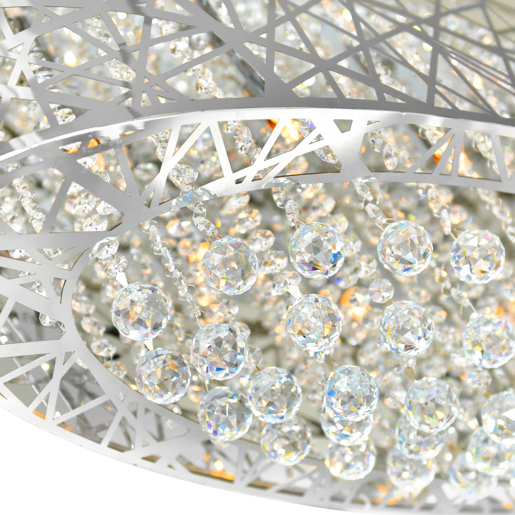 Alt View 2. CWI Lighting - Eternity 8 Light Drum Shade Chandelier With Chrome Finish - Stainless Steel.