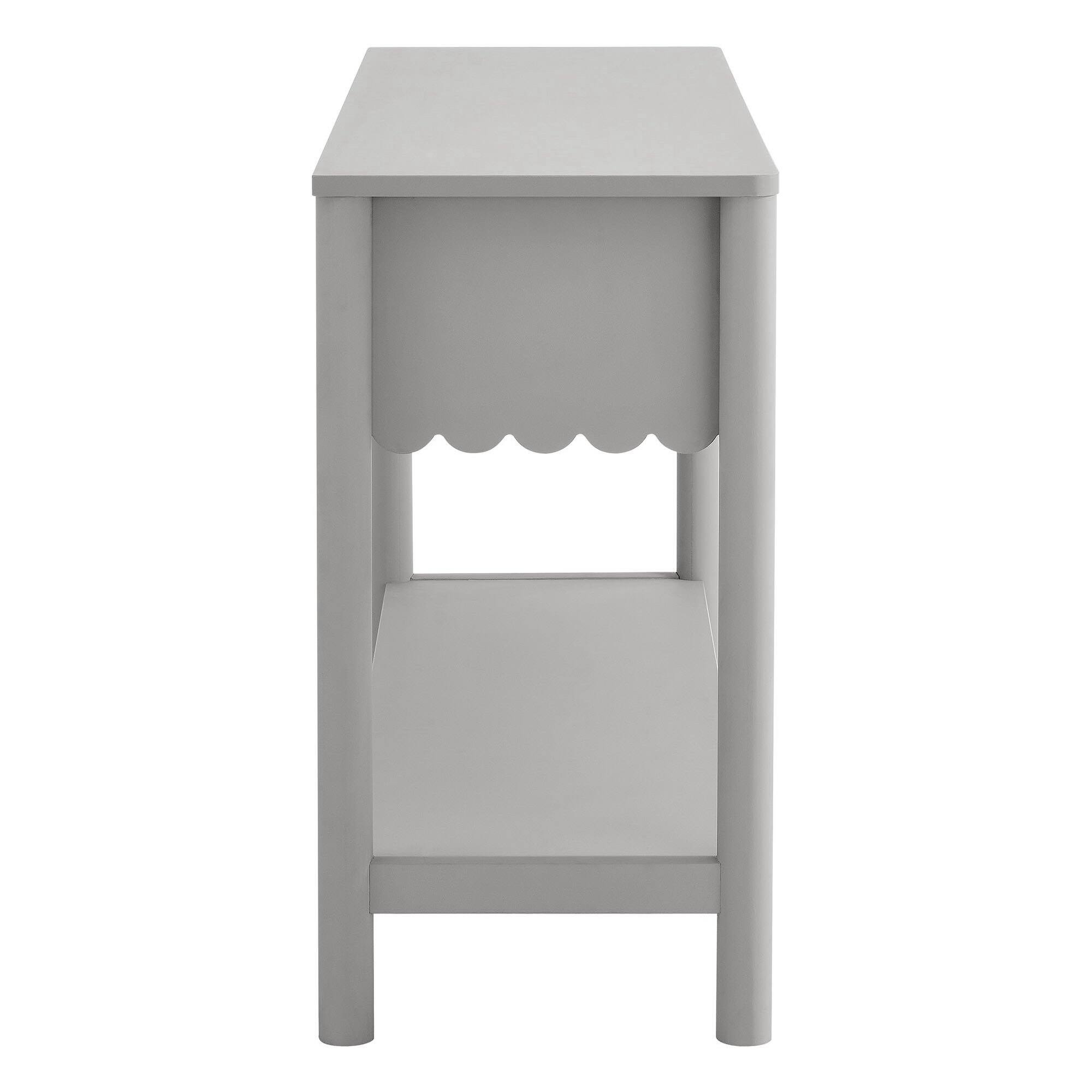 Alt View 2. Modway - Emmeline 3-Drawer Scalloped Console Table by Modway - Light Gray.
