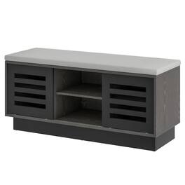Kadyn - Shoe Bench with 6 Storage Compartments and 3 Adjustable Shelves- Space-Saving Shoe Rack Organizer for Entryway - Gray
