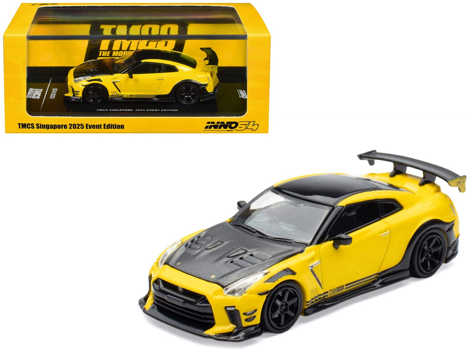 "Nissan GT-R (R35) RHD Yellow with Carbon Hood and Black Top ""The Model Car Show Singapore"" 1/64 Model Car by Inno Models" price history on PriceWatchPro