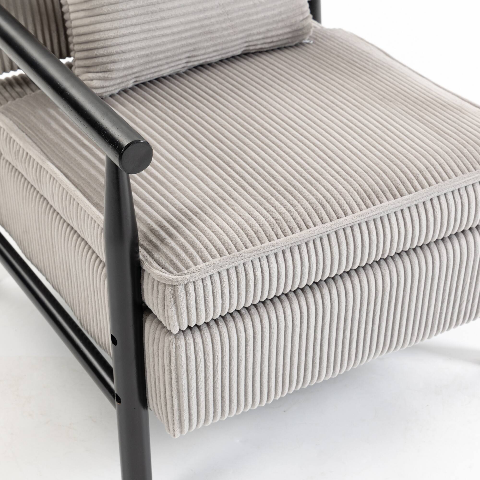 Alt View 2. GOODSILO - Modern Upholstered Accent Armchair with Hidden Storage and Waist Support Cushion for Living Room Bedroom - Antique Grey.