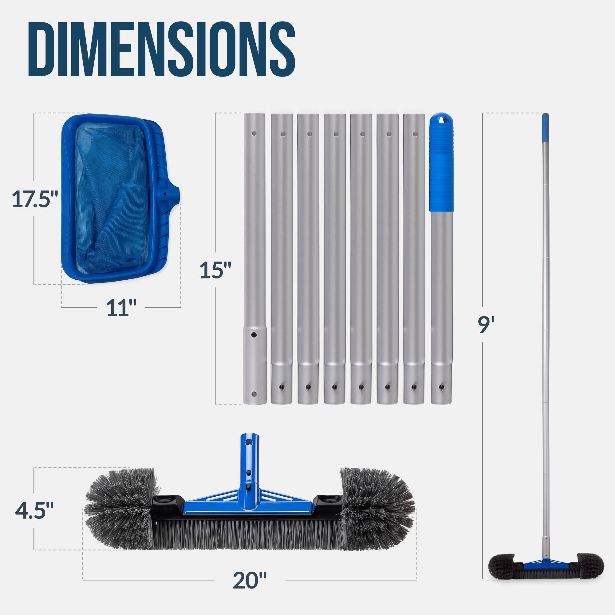 DIMENSIONS  
17.5" x 15" x 11"  
9'  
4.5"  
20"
