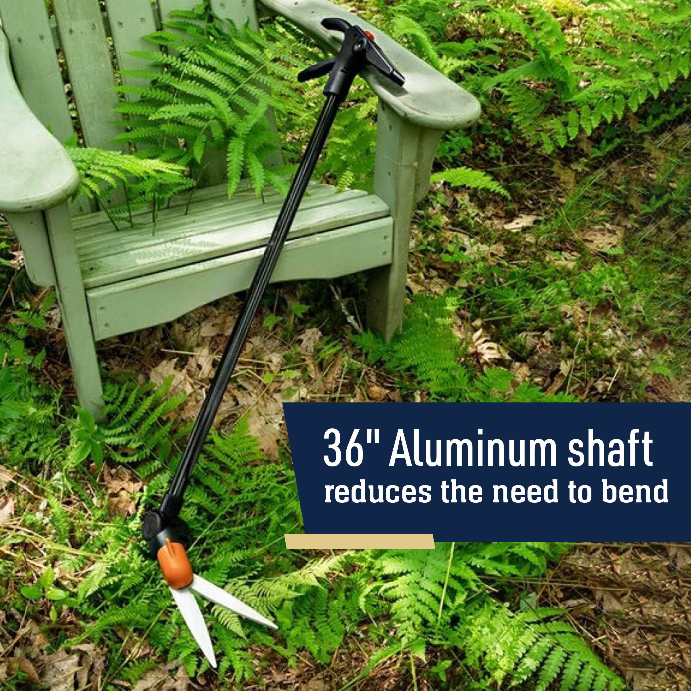 36" Aluminum shaft reduces the need to bend