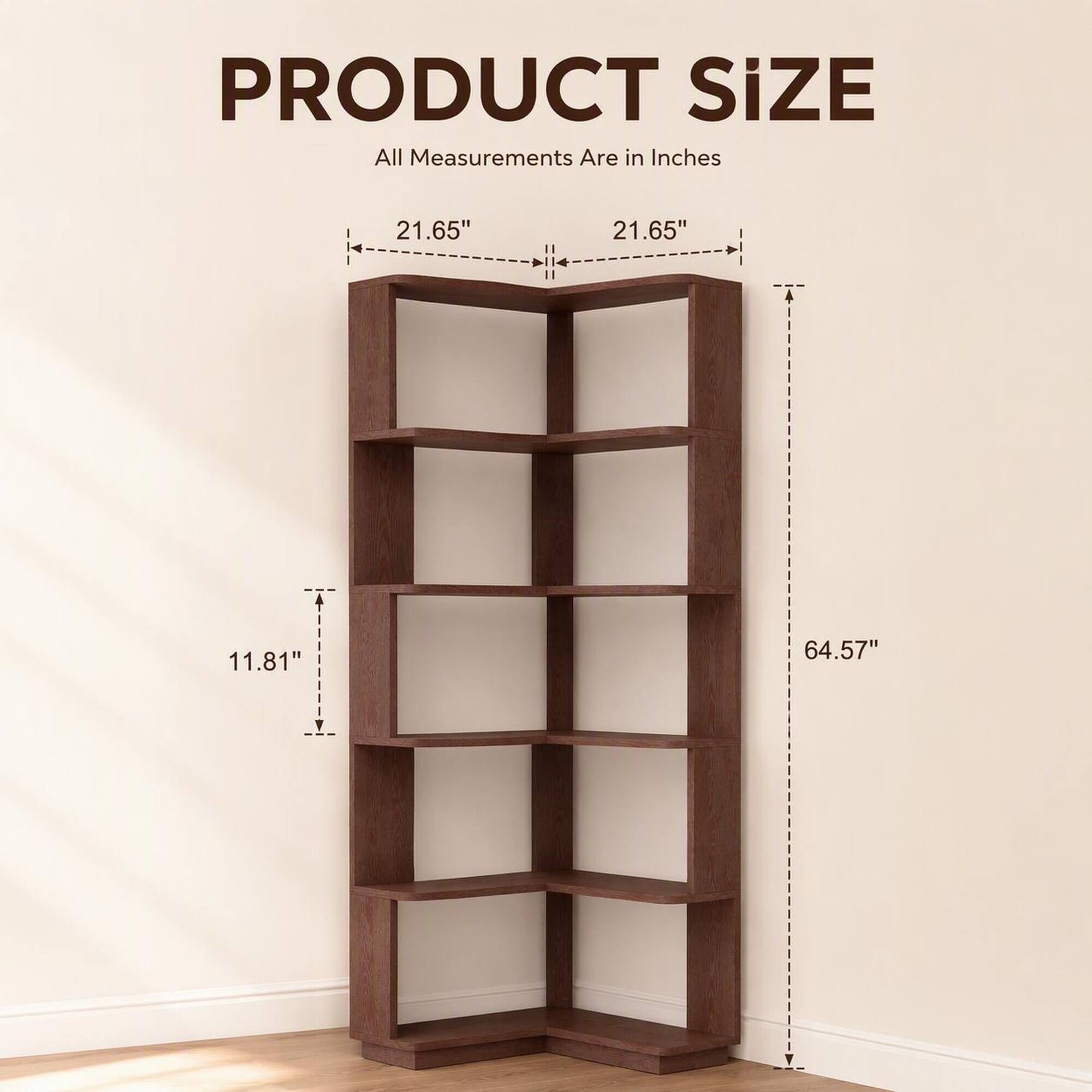 PRODUCT SIZE  
All Measurements Are in Inches  
21.65"  
21.65"  
11.81"  
64.57"