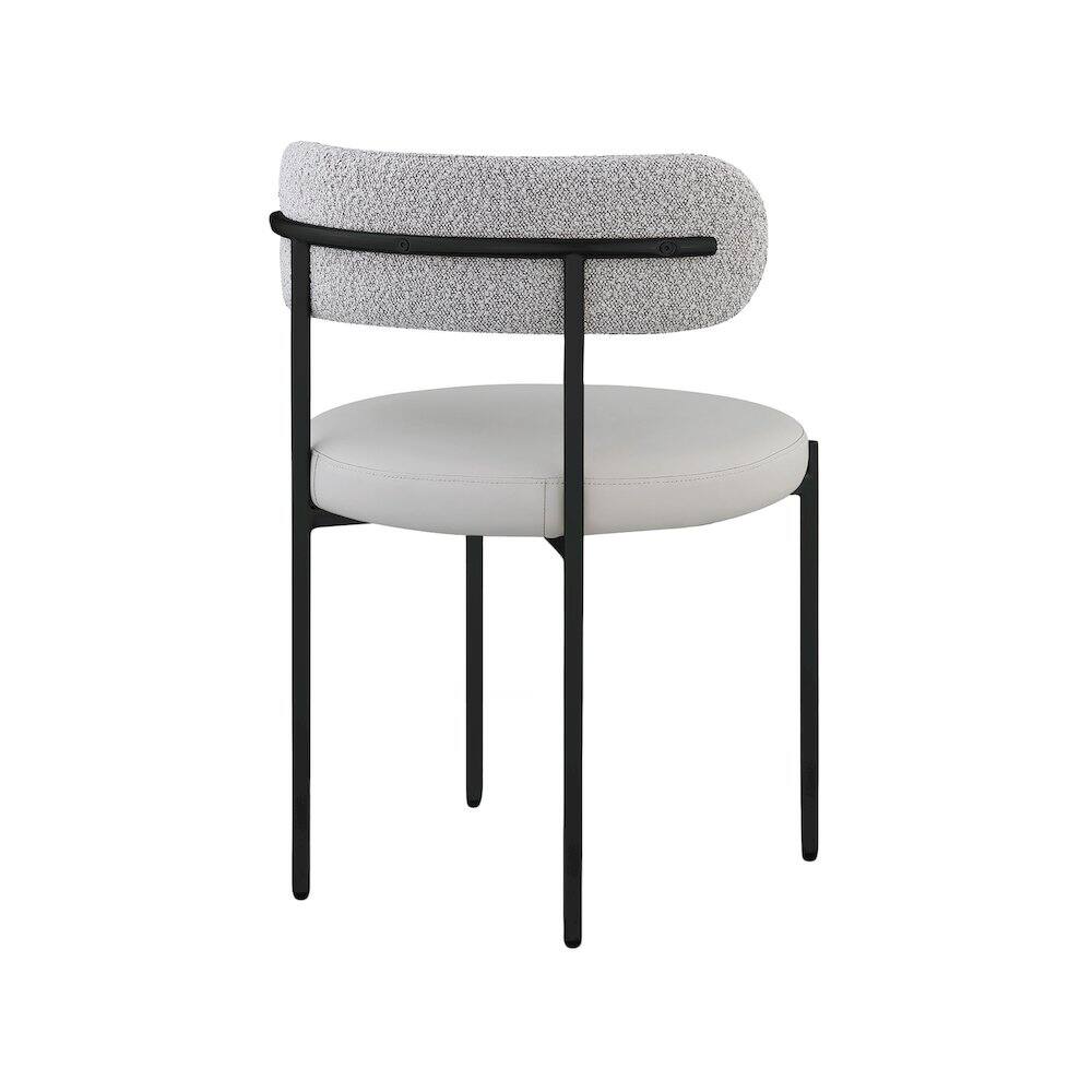 Alt View 4. Meridian Furniture - Beacon Taupe Vegan Leather and Boucle Fabric Dining Chair, Set of 2 - Brown.